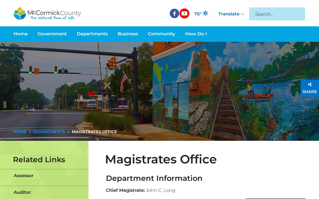 McCormick County Magistrate's Office and bond court information page