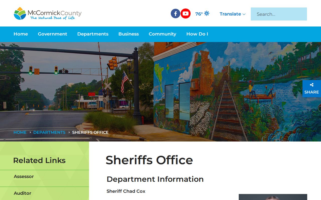 McCormick County Sheriff's Office official department page