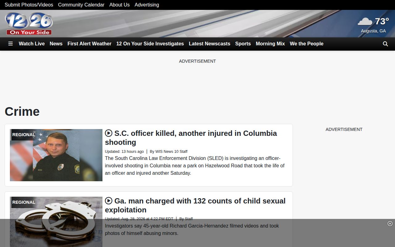 WRDW WAGT regional crime news section